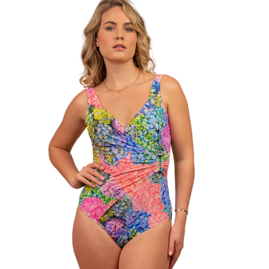 Women Moontide Swimsuits | Hydrangea Side Trim Swimsuit