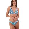 Women Moontide Bikinis | Tribal Geo Long Line Tri Bikini Top