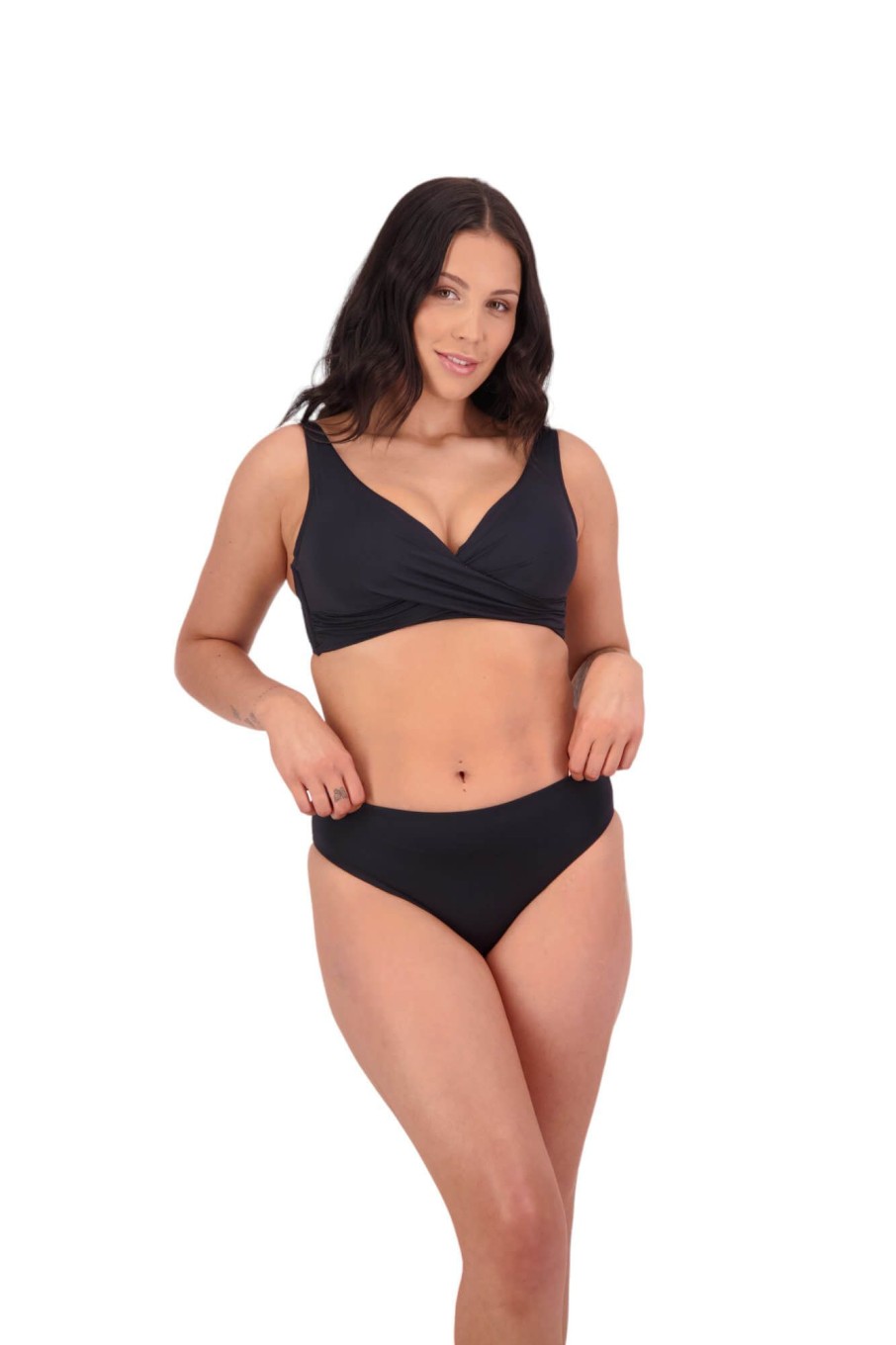 Women Moontide Bikinis | Contours Underwired Wrap Bikini Top In Black