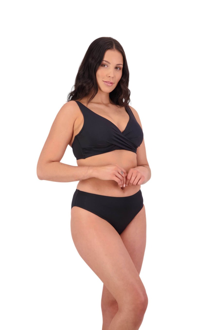 Women Moontide Bikinis | Contours Underwired Wrap Bikini Top In Black