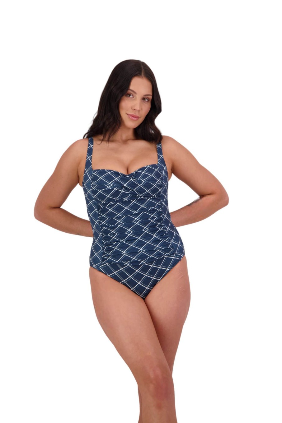 Women Moontide Swimsuits | Elise Fuller Cup Twist Swimsuit In Atlantic