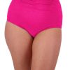 Women Moontide Bikinis | Retro Deco High Waist Gathered Pant In Hot Pink