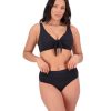 Women Moontide Bikinis | Contours High Ruched Front Pant In Black