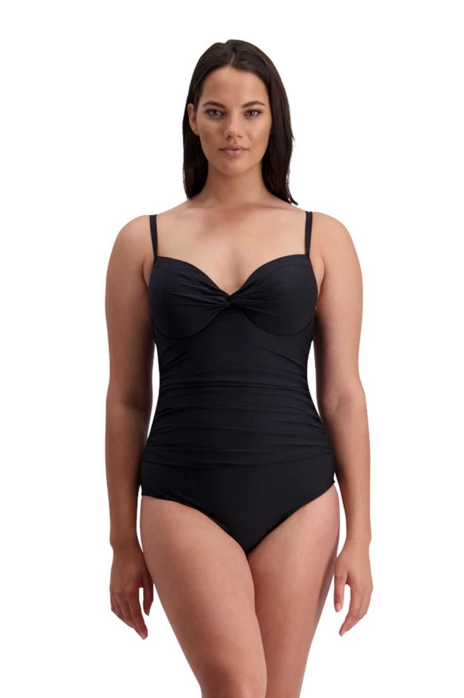 Women Moontide Swimsuits | Contours Underwired Cross Front Swimsuit In Black