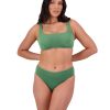 Women Moontide Bikinis | Retro Deco Mid-Rise Pant In Seaweed