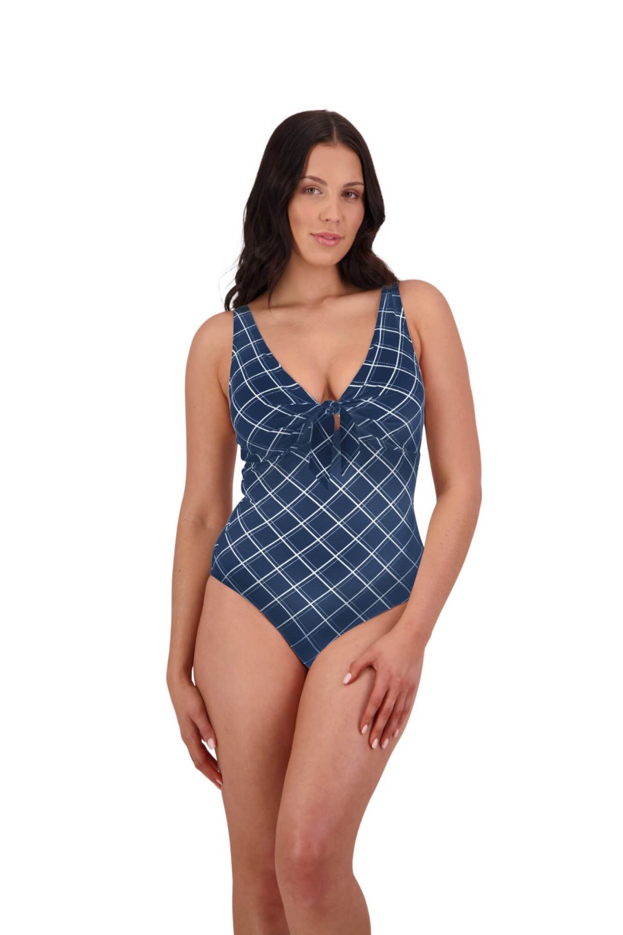 Women Moontide Swimsuits | Elise Underwired Tie Front Swimsuit In Atlantic