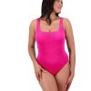 Women Moontide Swimsuits | Retro Deco Underwired Square Neck Swimsuit In Hot Pink