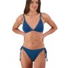 Women Moontide Bikinis | Retro Deco Slim Tie Pant In Ocean