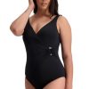 Women Moontide Swimsuits | Contours Side Trim Swimsuit In Black