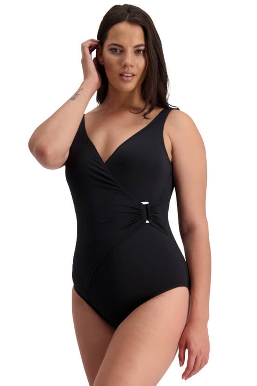 Women Moontide Swimsuits | Contours Side Trim Swimsuit In Black