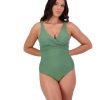 Women Moontide Swimsuits | Contours Underwired Wrap Swimsuit In Khaki