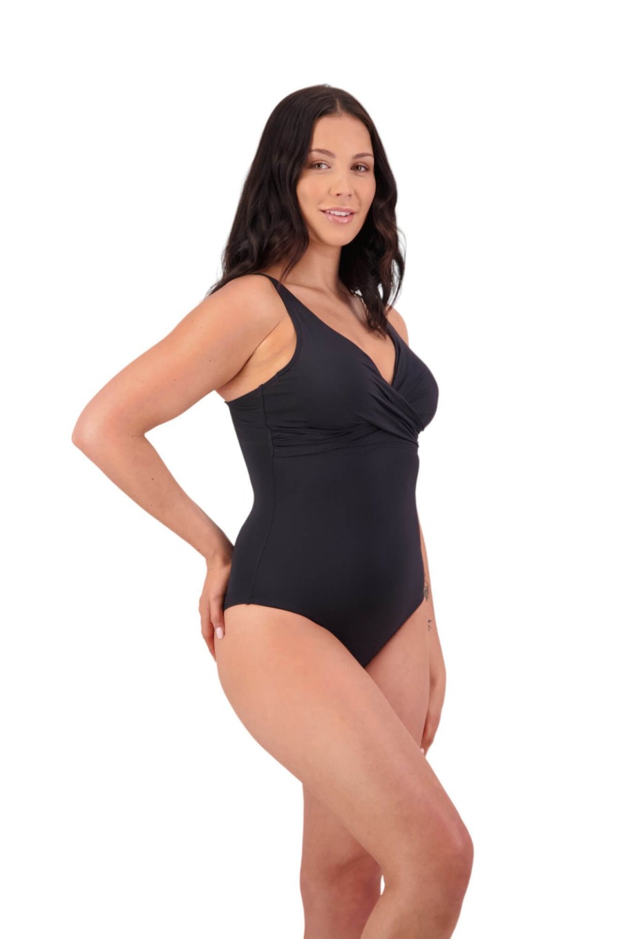 Women Moontide Swimsuits | Contours Underwired Wrap Swimsuit In Black