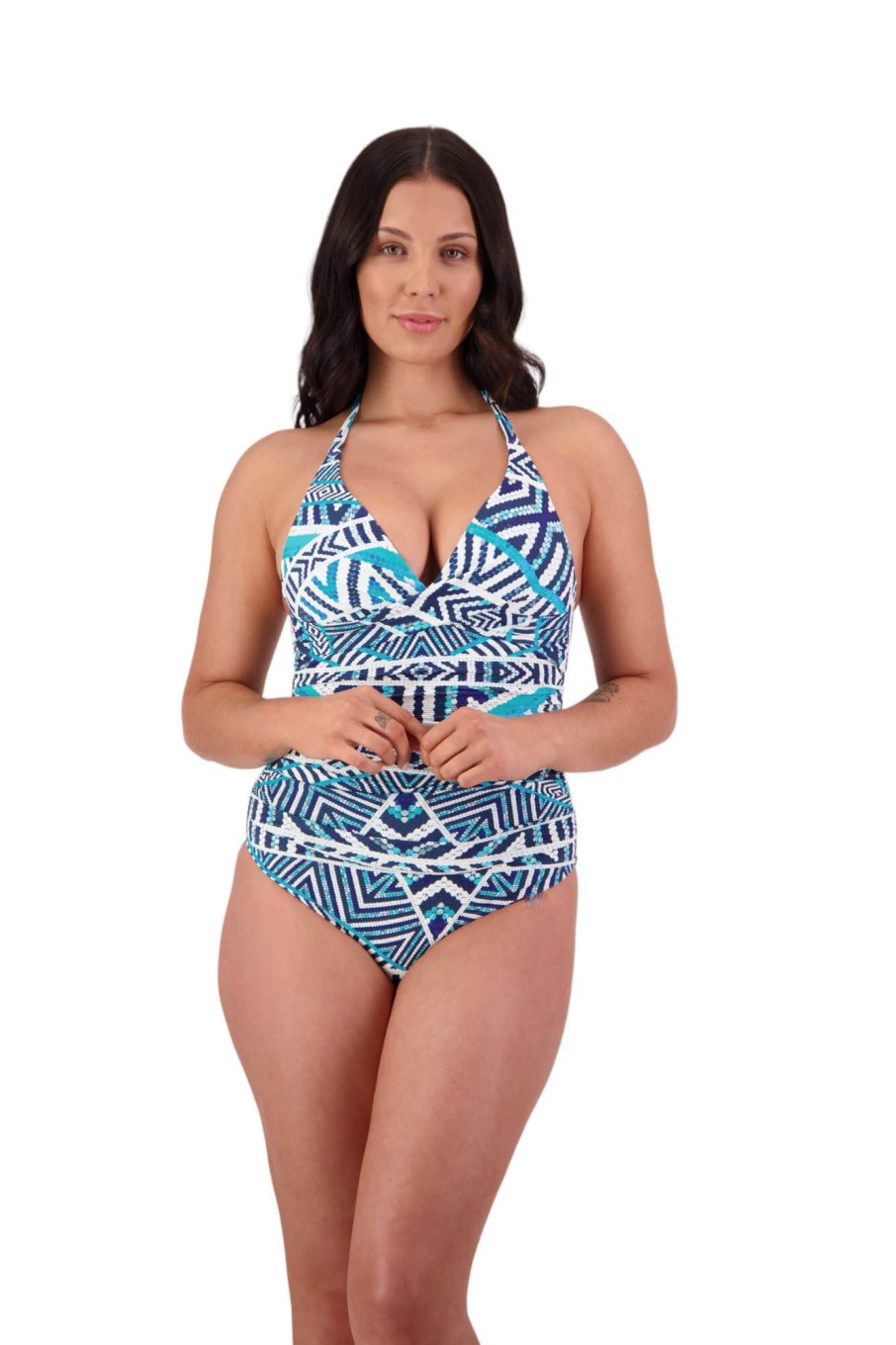 Women Moontide Swimsuits | Tribal Geo Wrap Tri Swimsuit