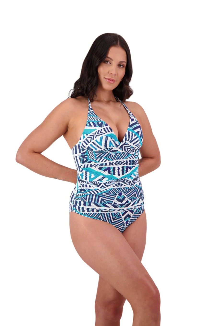 Women Moontide Swimsuits | Tribal Geo Wrap Tri Swimsuit