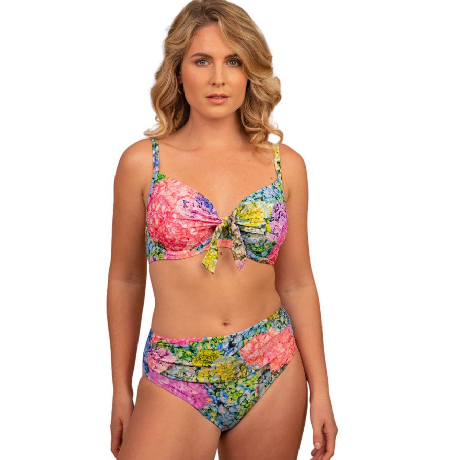 Women Moontide Bikinis | Hydrangea High Ruched Front Pant