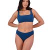 Women Moontide Bikinis | Retro Deco Underwired Square Neck Bikini Top In Ocean