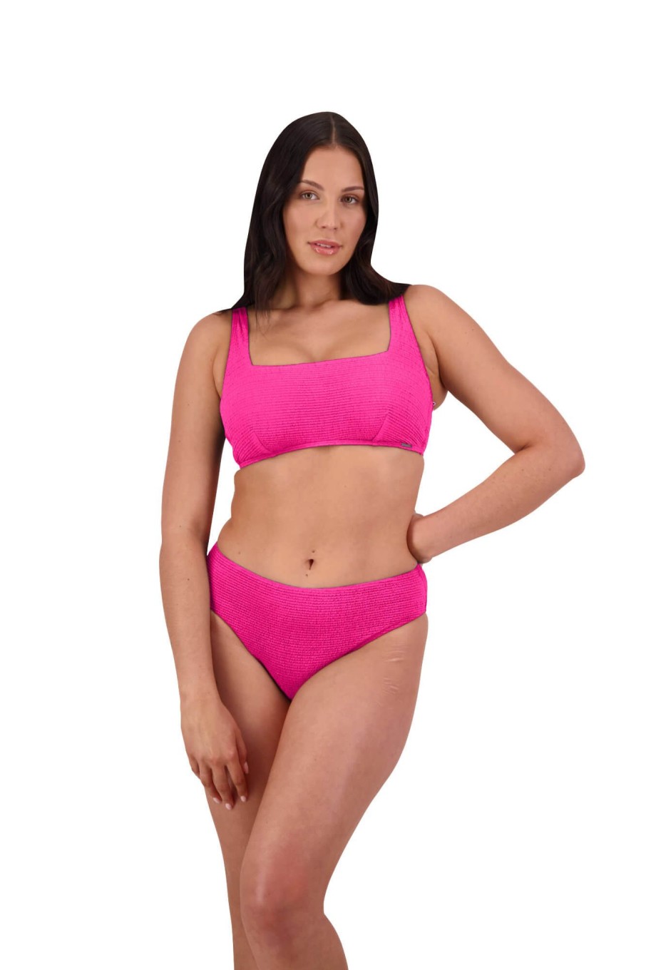 Women Moontide Bikinis | Retro Deco Mid-Rise Pant In Hot Pink