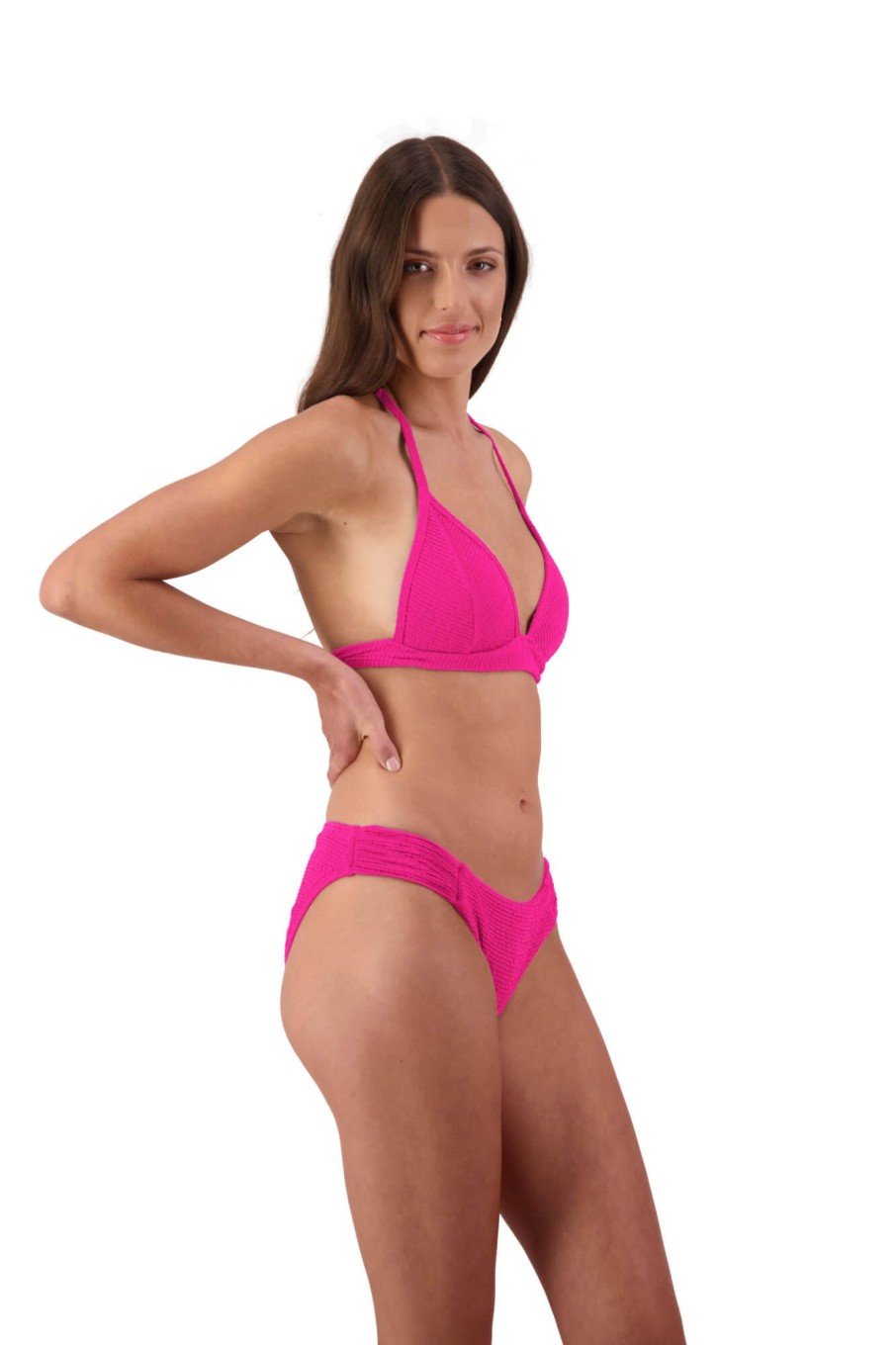 Women Moontide Bikinis | Retro Deco Booster Tri Bikini Top In Hot Pink